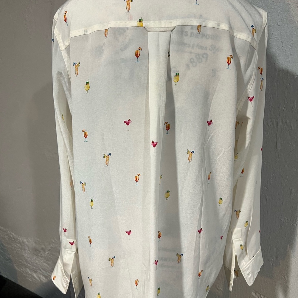 Colorful cocktails on Cream Silk blouse - Picture 2 of 5